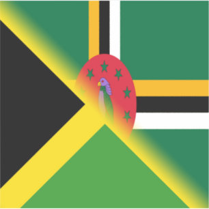 Jamaican Dominican Flag   Half Jamaica Dominica