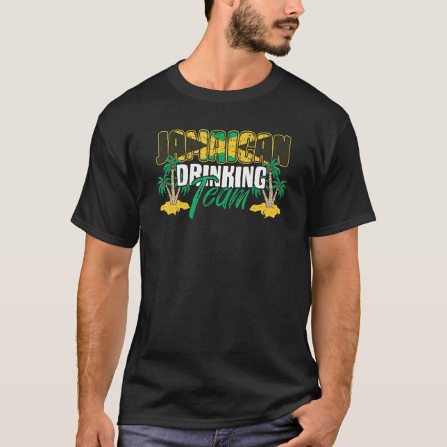 Jamaican Drinking Team Jamaica Flag Beer  Men Wome T-Shirt (Front)