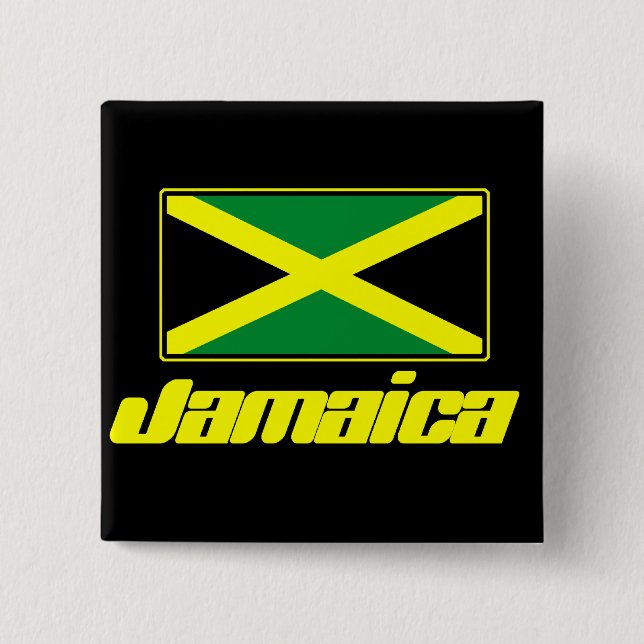 Jamaican Flag 15 Cm Square Badge (Front)