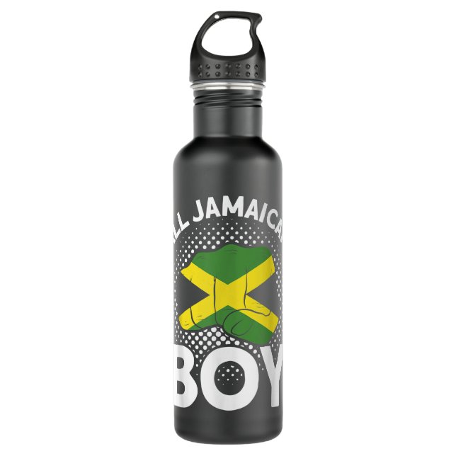Jamaican Flag All Jamaican Boy Jamaica Souvenir  710 Ml Water Bottle (Front)