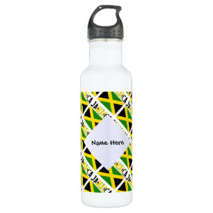 Jamaican Flag and Jamaica Tiled Personalised  710 Ml Water Bottle