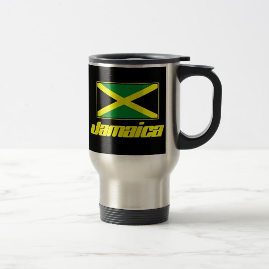 Jamaican Flag Black Travel Mug