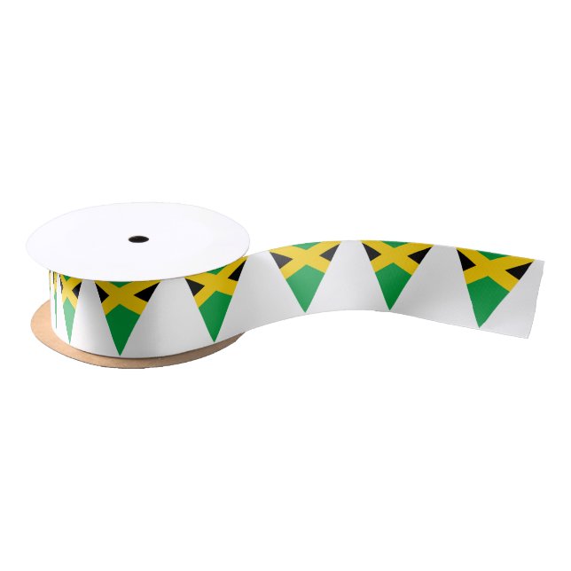 Jamaican Flag Bunting Style Cake Satin Ribbon (Spool)