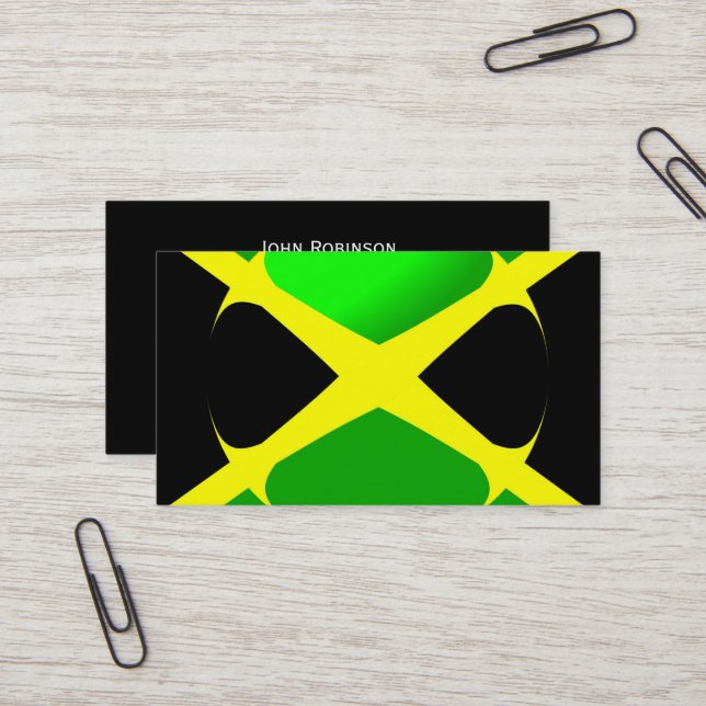 Jamaican Flag Business Card (Front/Back In Situ)