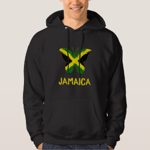 Jamaican Flag Butterfly Jamaica Independence Day P Hoodie