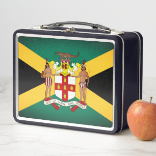 Jamaican Flag/ Coat of Arms Metal Lunch Box