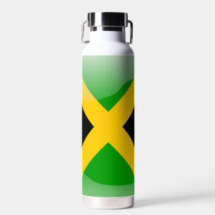 Jamaican flag-coat of arms water bottle
