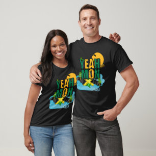 Jamaican Flag Colors and design. Jamaica Island.  T-Shirt