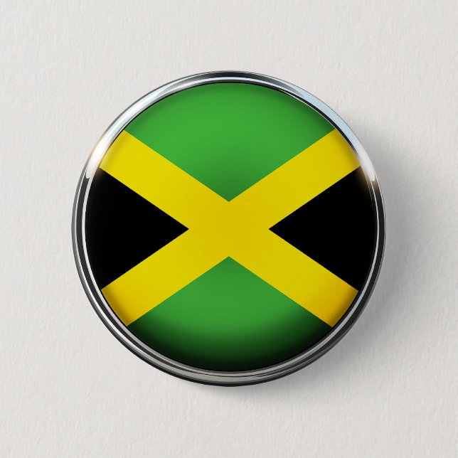 Jamaican flag colours 6 cm round badge (Front)