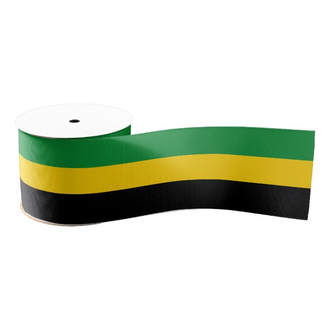 Jamaican flag colours ribbon, reggae, Jamaica Grosgrain Ribbon (Spool)