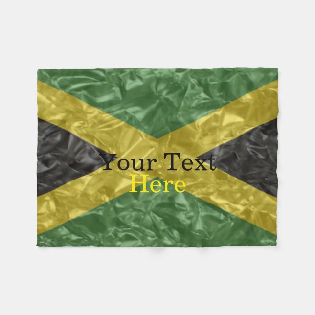 Jamaican Flag - Crinkled Fleece Blanket (Front (Horizontal))