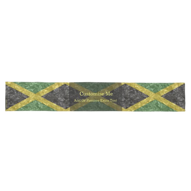 Jamaican Flag - Crinkled Long Table Runner (Horizontal)
