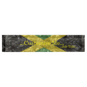 Jamaican Flag - Crinkled Nameplate
