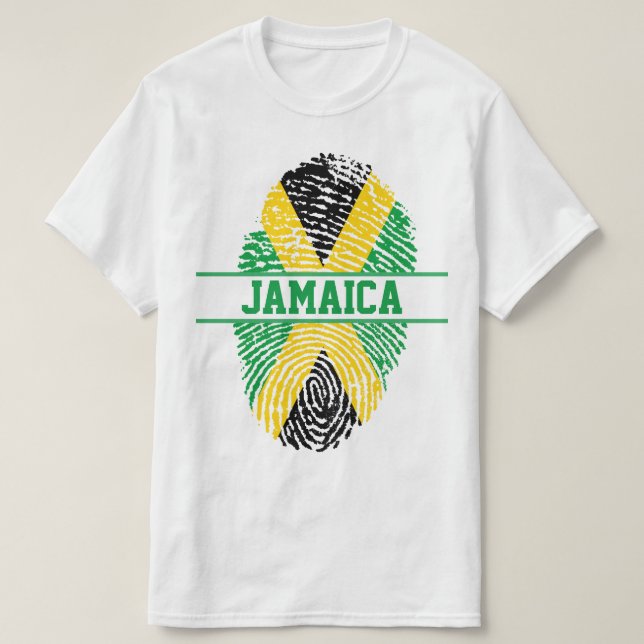 JAMAICAN FLAG FINGERPRINT T-Shirt (Design Front)