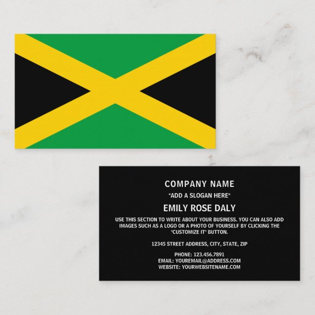 Jamaican Flag, Flag of Jamaica Business Card (Front/Back)