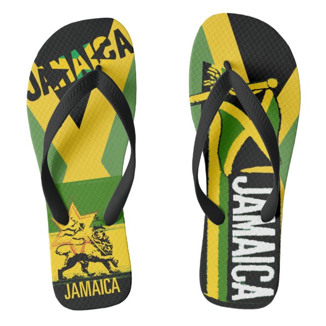 Jamaican Flag Flip Flops (Footbed)