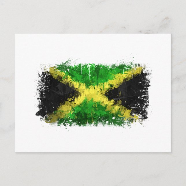Jamaican Flag Graffiti Postcard (Front)