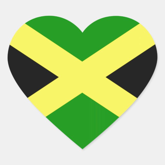 Jamaican Flag Heart Sticker (Front)
