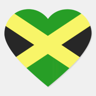 Jamaican Flag Heart Sticker