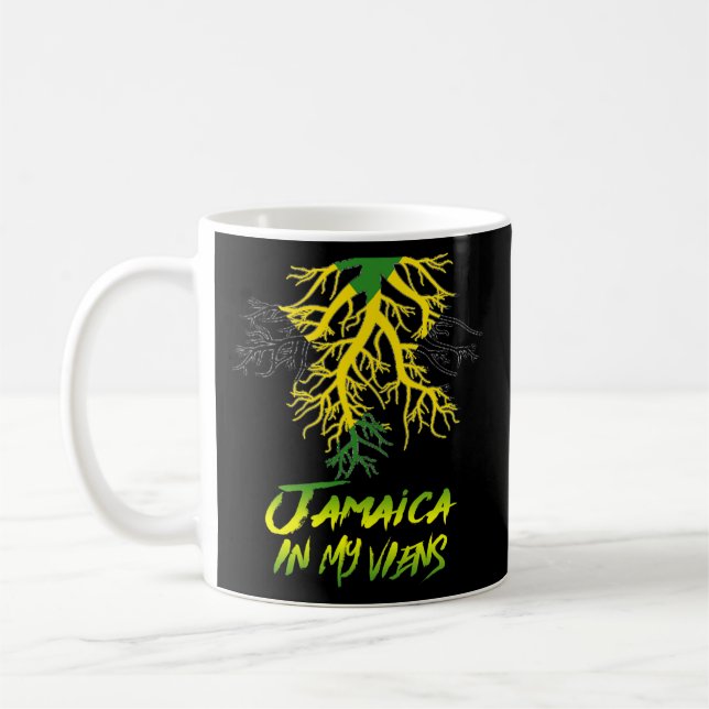 Jamaican Flag Jamaica It`s In My Veins Men Women Coffee Mug (Left)