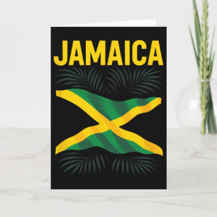 Jamaican Flag Jamaica Souvenir Travel Vacation Card