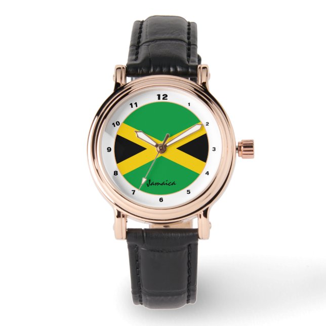 Jamaican Flag & Jamaica trendy fashion /design Watch (Front)
