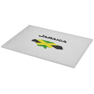 Jamaican Flag Map Stamped Cutting Board
