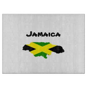 Jamaican Flag Map Stamped Cutting Board