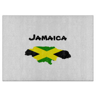Jamaican Flag Map Stamped Cutting Board