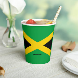 Jamaican Flag paper cups, Jamaica party /sports Cups