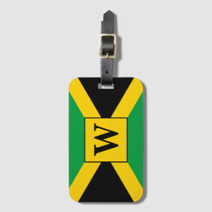 Jamaican Flag Patterned Monogram Luggage Tag