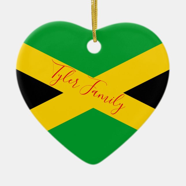 Jamaican Flag| Personalised Christmas Ornament (Front)