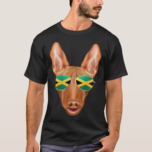 Jamaican Flag Pharaoh Hound Dog Jamaica Pocket T-Shirt (Front)