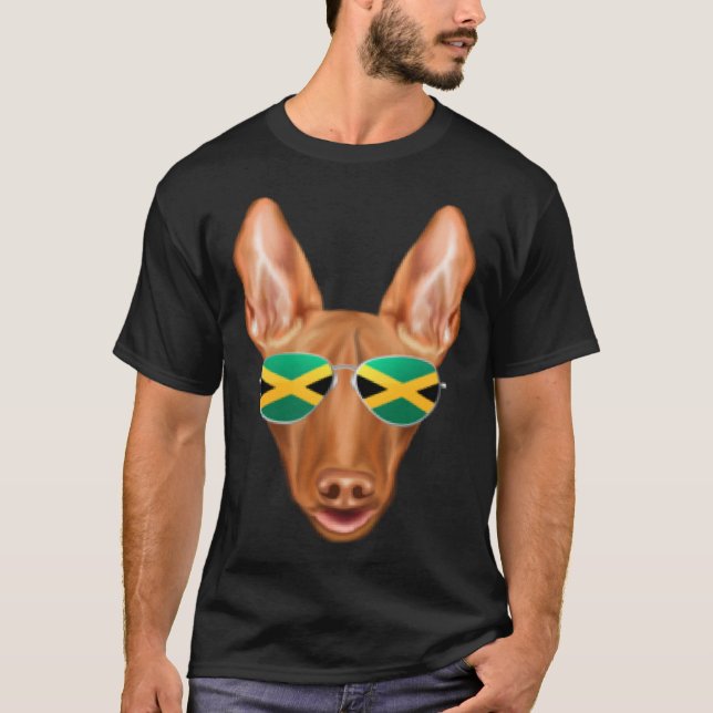 Jamaican Flag Pharaoh Hound Dog Jamaica Pocket T-Shirt (Front)