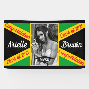 Jamaican Flag Photo Graduation Banner
