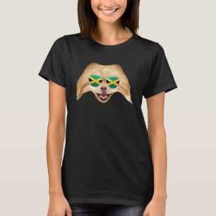 Jamaican Flag Pomeranian Dog Jamaica Pocket T-Shirt