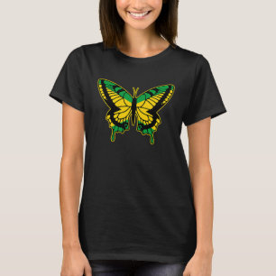 Jamaican Flag Reggae Jamaica Butterfly T-Shirt