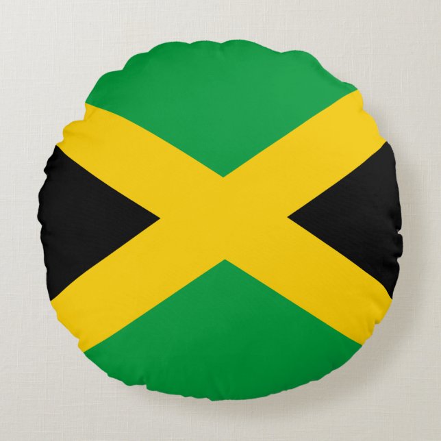 Jamaican Flag Round Cushion (Front)