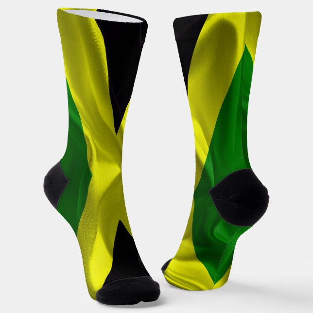 Jamaican flag socks (Angled)