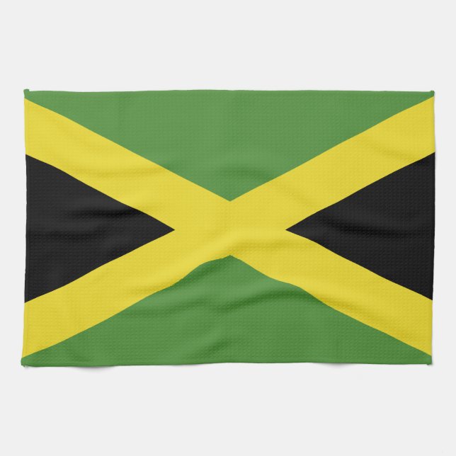Jamaican Flag Tea Towel (Horizontal)