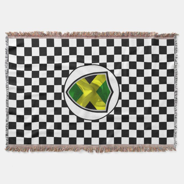 Jamaican flag throw blanket (Front)