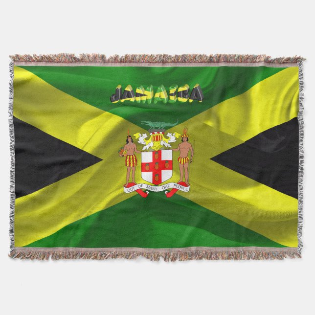 Jamaican flag throw blanket (Front)