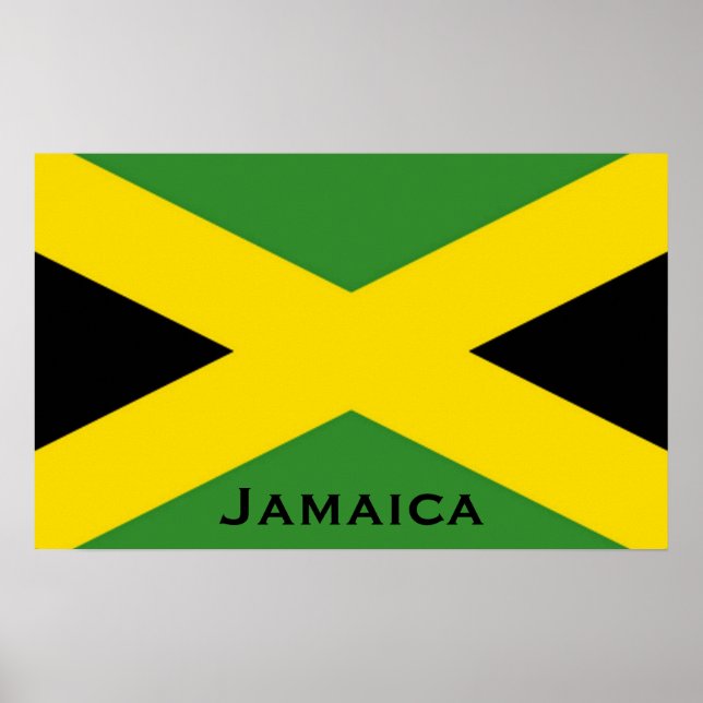 Jamaican Flag To The Edge with Jamaica Word Poster (Front)
