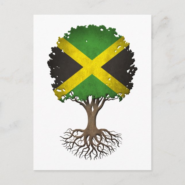 Jamaican Flag Tree of Life Customisable Postcard (Front)