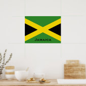 Jamaican Flag with Jamaica Word World Flags Poster (Kitchen)
