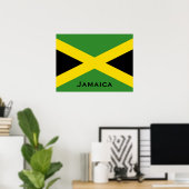 Jamaican Flag with Jamaica Word World Flags Poster (Home Office)