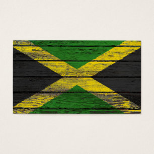 Jamaican Flag with Rough Wood Grain Effect