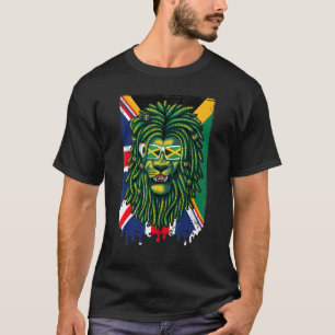 Jamaican Flag With Union Jack Design & British Car T-Shirt