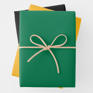 Jamaican Flag Yellow Green and Black Wrapping Paper Sheet