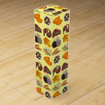 Jamaican Foods Caribbean Island Cuisine Cooking Wine Box<br><div class="desc">Design features an original marker illustration of classic Jamaican and Caribbean foods, including: ackee and saltfish, curry goat with rice and peas, bulla cakes, jerk chicken, oxtail and broad beans, rum cake, friend plantains, and Jamaican beef patties. Ideal for a food festival, food truck, or restaurant, or anyone who loves...</div>